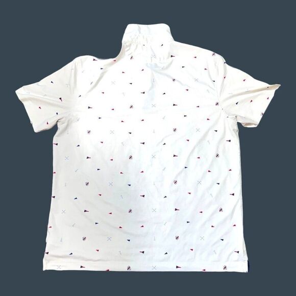 Chaps Nautical Flags Golf White Polo Shirt Mens L Club Room Flag Print Vacation - Picture 4 of 5
